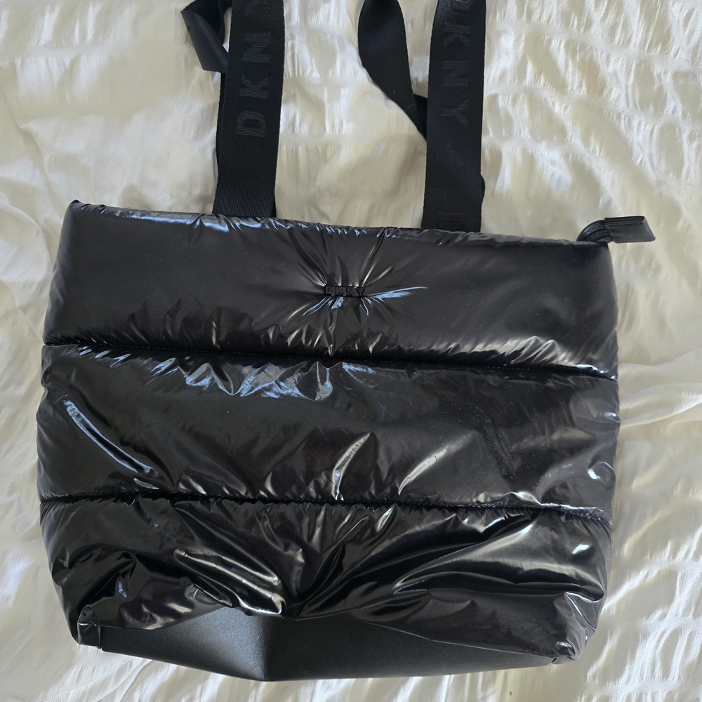 DKNY Glossy Black Tote Bag